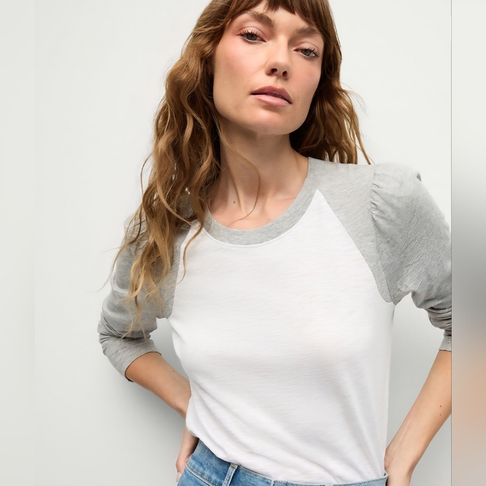Veronica Beard Baseball Tee, Small